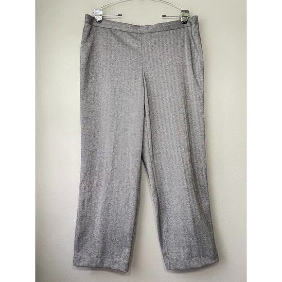 Alfred Dunner Dress Pants Size Large Trousers Herringbone Knit Twee Minimalist - Picture 1 of 6